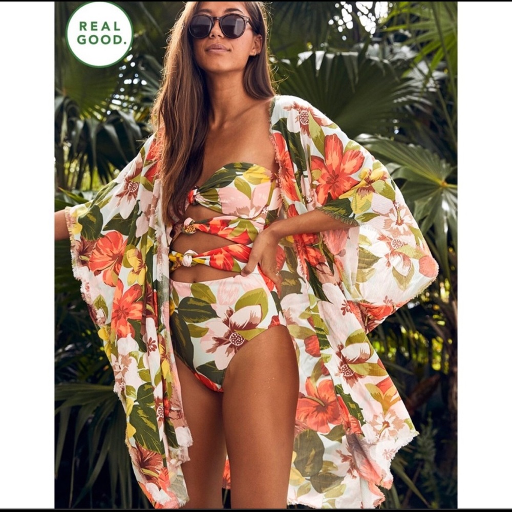 Aerie triple knot floral one piece